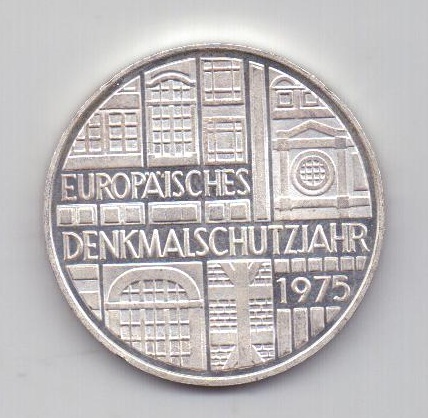 5 марок 1975 года UNC Германия