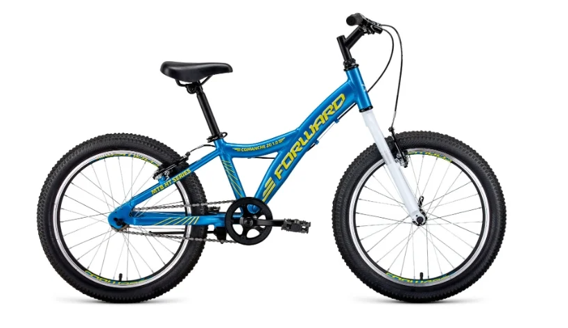Подростковый горный (MTB) велосипед FORWARD COMANCHE 20 1.0 10.5" Голубой/желтый (RBKW01601002)
