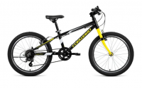 Подростковый горный (MTB) велосипед FORWARD RISE 20 2.0 Черный/желтый (RBKW01607002)