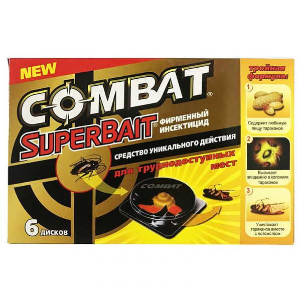 Ловушка для тараканов Combat SuperBait (6 дисков)