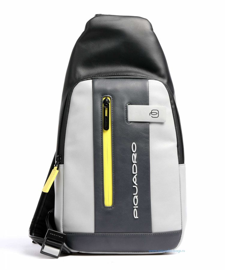Рюкзак с одним плечевым ремнем Piquadro CA4536UB00/GRGR кожаный желто-серый