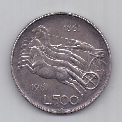500 лир 1961 года UNC Италия