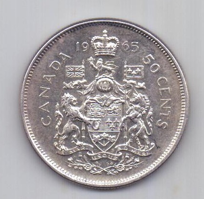 50 центов 1965 года UNC Канада Великобритания