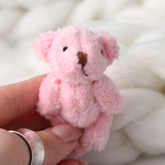Мини мишка для куклы, розовый, 6 см