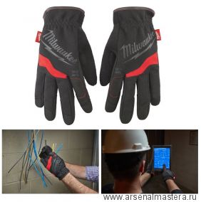 Перчатки рабочие мягкие 10 / XL 1 шт размер XL Milwaukee Free Flex Gloves-XL/10 -1pc 48229713