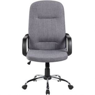 Кресло Riva Chair 9309-1J серое для руководителя, хром, ткань