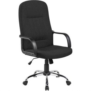 Кресло Riva Chair 9309-1J черное для руководителя, хром, ткань