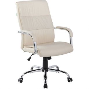 Кресло Riva Chair 9249-1 бежевое для руководителя, хром, экокожа