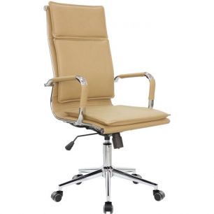 Кресло Riva Chair 6003-1 S кэмел для руководителя, хром, экокожа