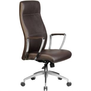 Кресло Riva Chair 9208 коричневое для руководителя, хром, экокожа