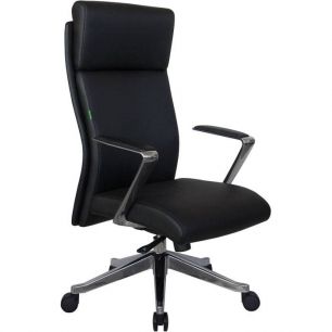 Кресло Riva Chair A1511 черное для руководителя, алюминий, кожа
