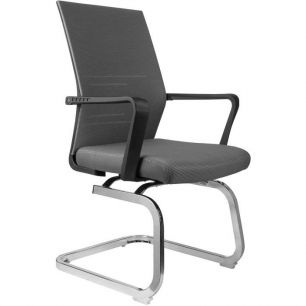 Кресло Riva Chair G818 серое для посетителя, хром, спинка сетка
