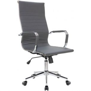 Кресло eames style ribbed office chair ea 117 серая кожа