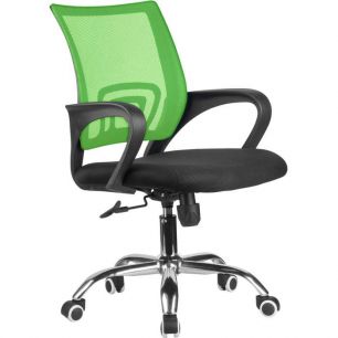 Кресло Riva Chair 8085 JE зеленое для оператора, хром, спинка сетка