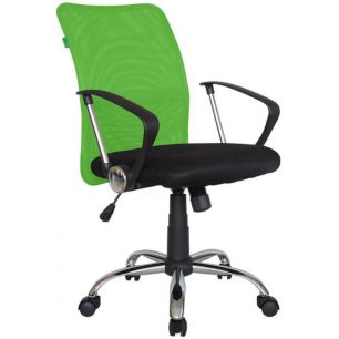 Кресло Riva Chair 8075 зеленое для оператора, хром, спинка сетка