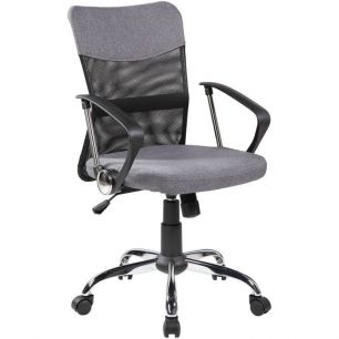 Кресло Riva Chair 8005 серое для оператора, хром, спинка сетка