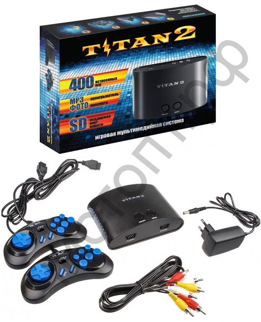 Игровая приставка Sega Магистр Titan 2 , 2дж. , встр. 400 игр (200ден +200сег)  слот SD карты для игр и воспр. МР3 и jpeg (фото) Сега
