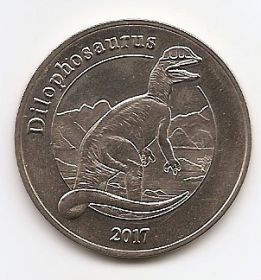 Дилофозавр 1 франк Майотта Франция 2017