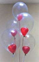 Гелиевые шары композиция шары с сердечками в шаре