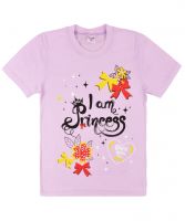 Сиреневая футболка для девочки с надписью Я принцесса