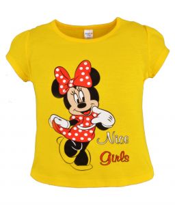 Желтая футболка для девочки с Минни Маус