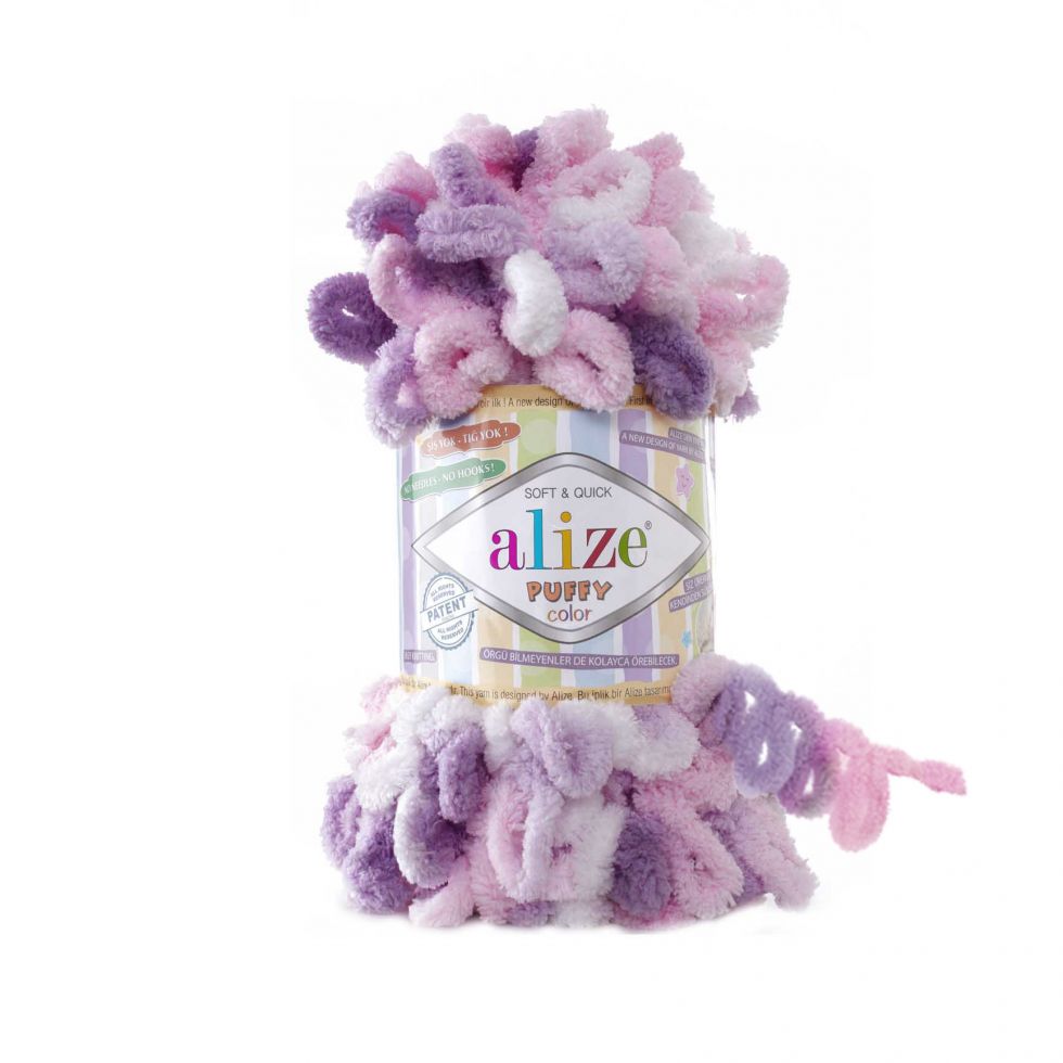 Puffy color (ALIZE) 6077  сиренево-розовый