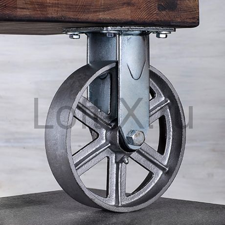 Чугунное колесо 200мм (неповоротное) для мебели LOFT