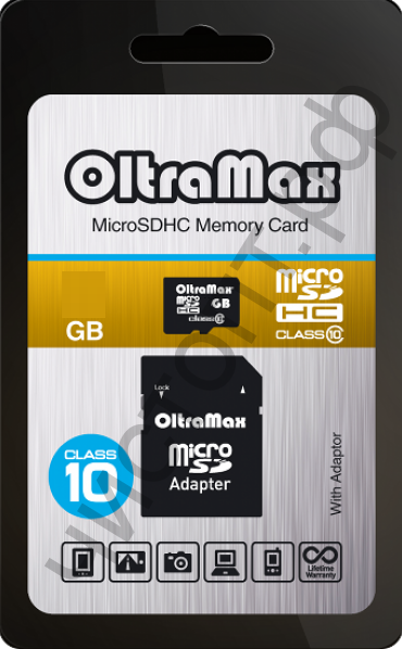 Карта памяти micro SDHC  4GB OltraMax Class 10  с адаптером BL-1