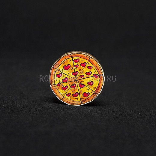 Деревянный значок Пицца