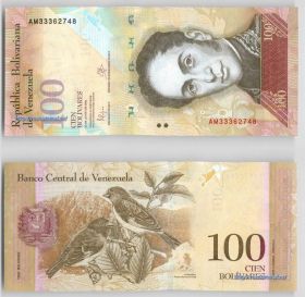 Банкнота 100 боливаров 2013 года - Венесуэла