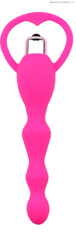 Силиконовая анальная елочка с вибрацией, цвет розовый