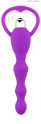 Силиконовая анальная елочка с вибрацией, цвет фиолетовый
