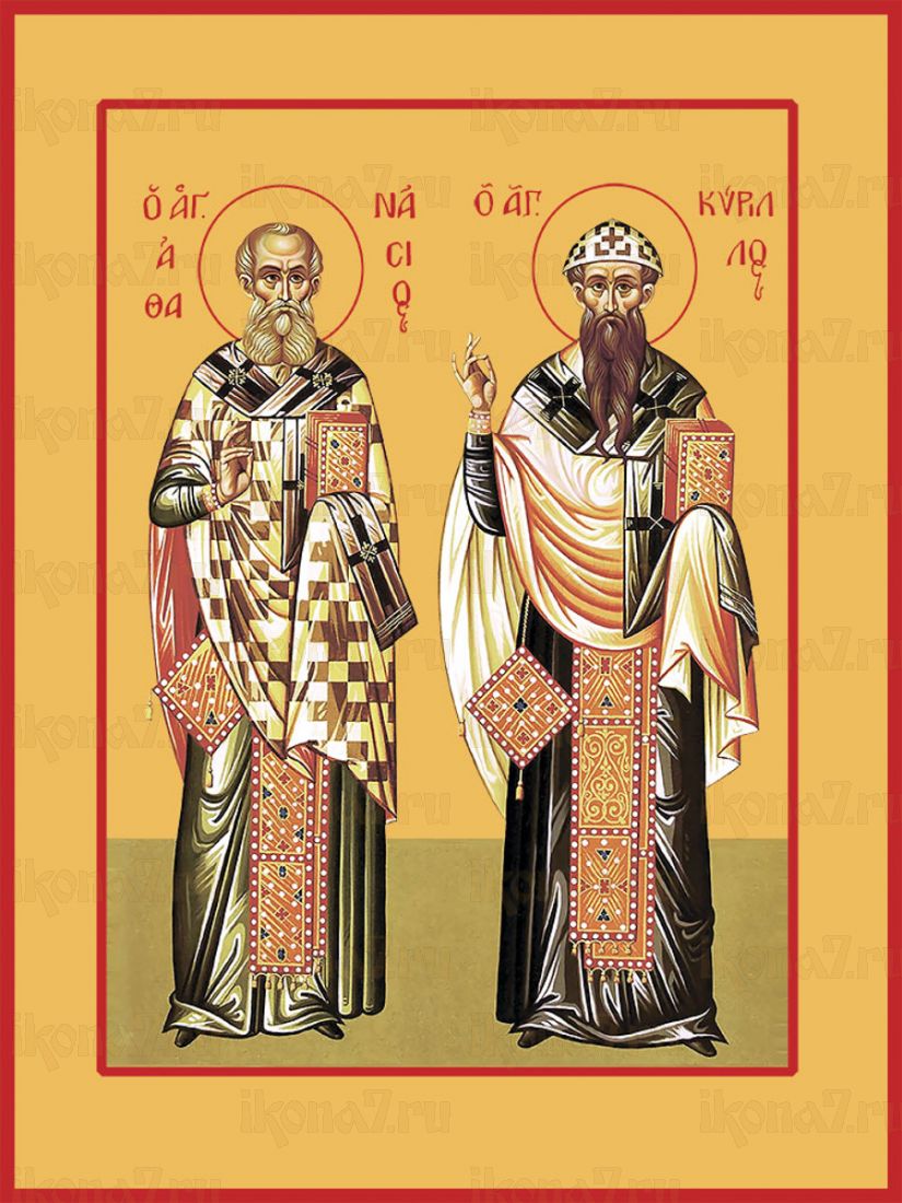 Икона Афанасий Великий Кирилл Александрийский святители