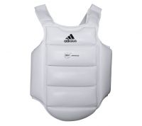 Защита корпуса Adidas детская Body Protector WKF белая c черным логотипом, размер XS,  артикул adiPKID