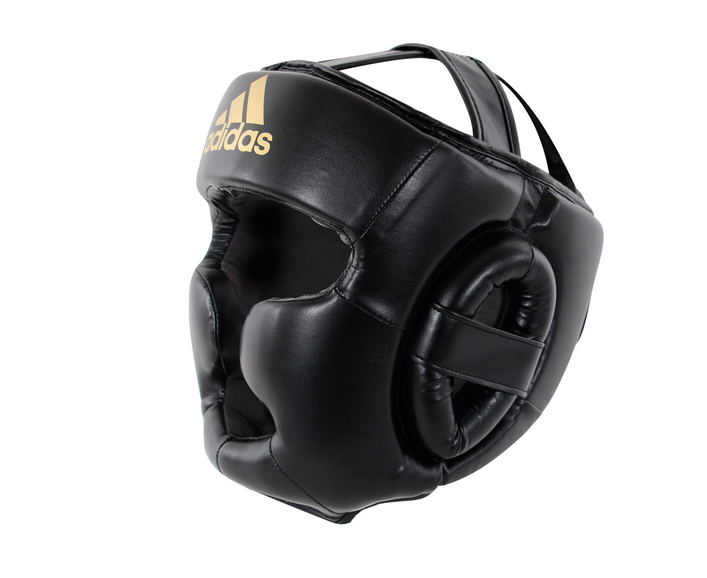 Шлем боксерский Adidas Speed Super Pro Training Extra Protect черно-золотой, размер M, артикул  adiSBHG041