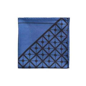 Английский нагрудный платок Диагональ Черный и синий   DIAGONAL SQUARE BLACK BLUE SILK POCKET SQUARE