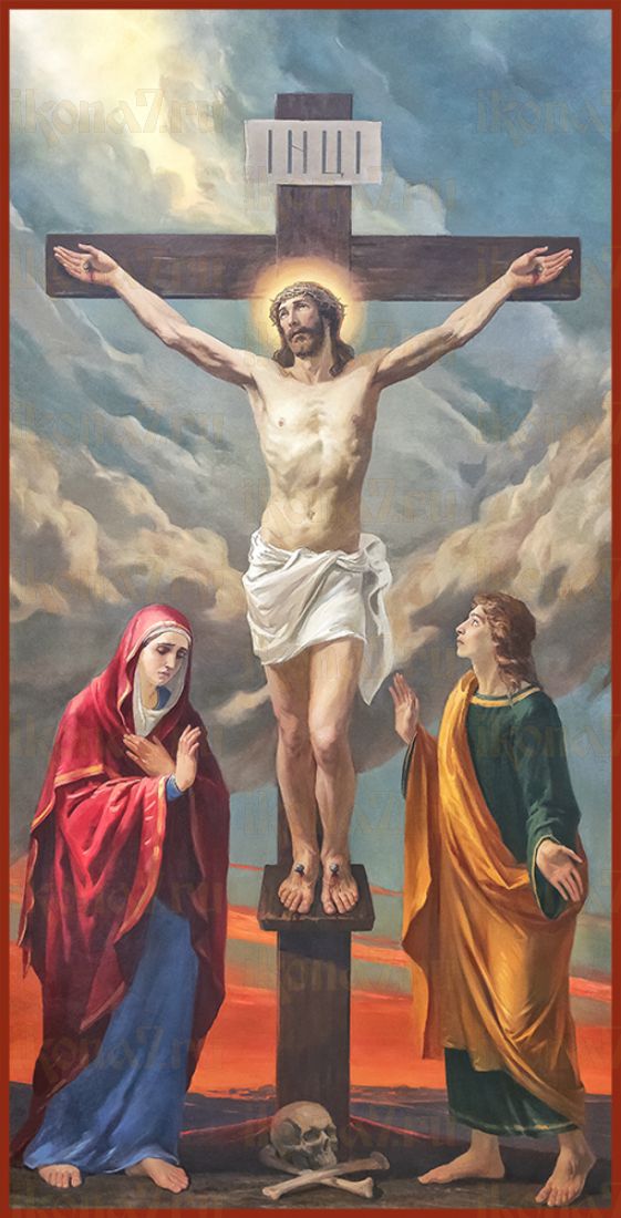 Мерная икона Распятие Господа нашего Иисуса Христа (25x50см)