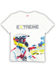 CSJ62412 Белая футболка с ярким принтом и надписью Extreme