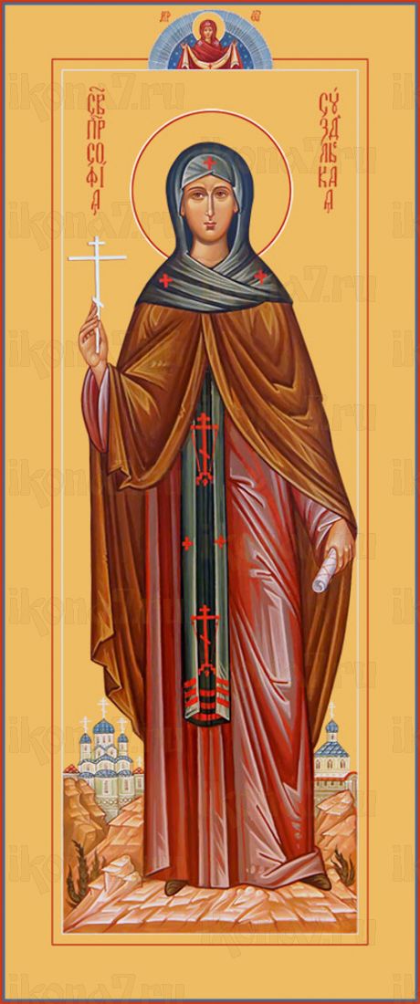 Мерная икона  София Суздальская преподобная (25x50см)