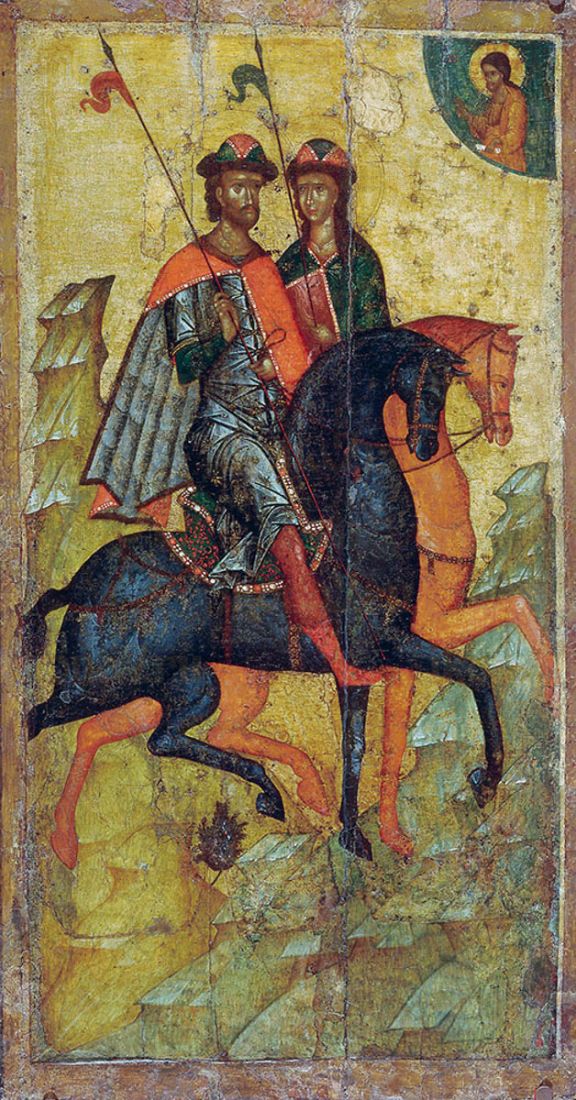 Мерная икона Борис и Глеб благоверные князья (25x50см)