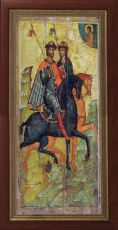 Мерная икона Борис и Глеб благоверные князья (25x50см)