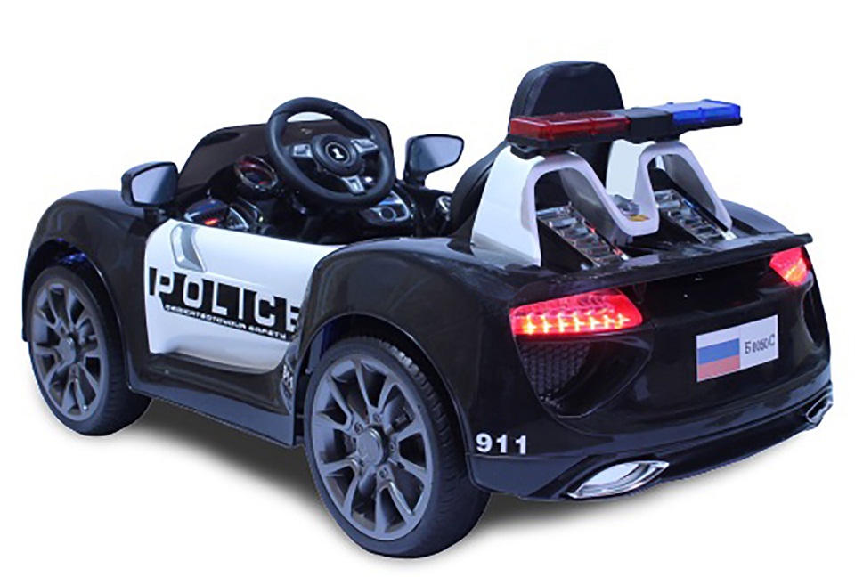4068. Электромобиль Porsche "Полиция" чёрный