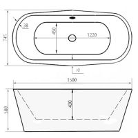 схема ванны Fiinn F-5030 (150 см)