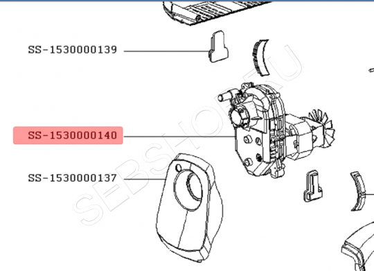 Мотор - Редуктор в сборе мясорубки Moulinex (Мулинекс) модели COMPACT + ME110130. Артикул  SS-1530000140