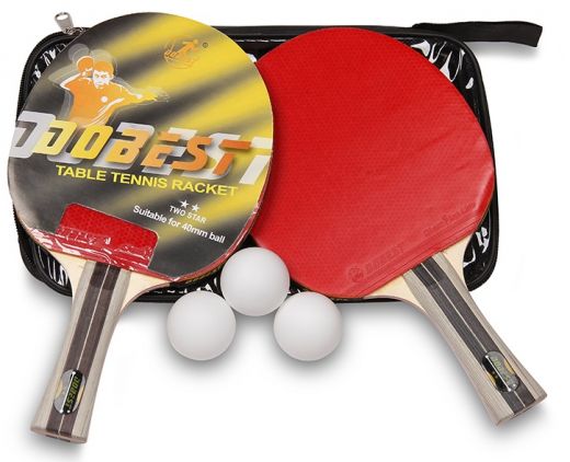 Набор для настольного тенниса DOBEST 01BB 2 звезды (2 ракетки, 3 шарика, чехол)