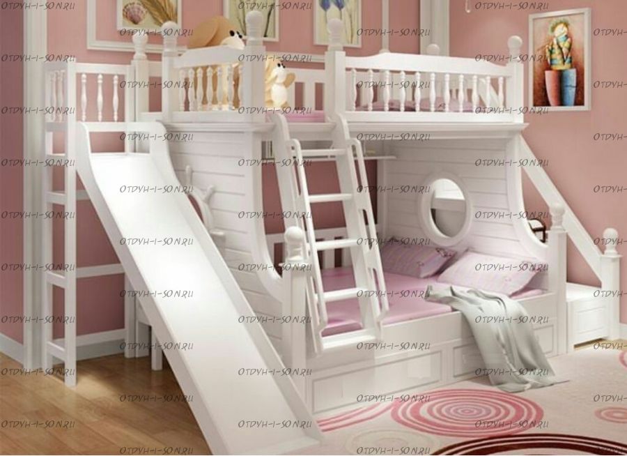 Кровать двухъярусная домик Принцесса Fantasy №IR08