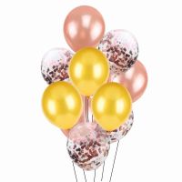 Цветные латексные шары воздушные шары с конфетти розовое золото