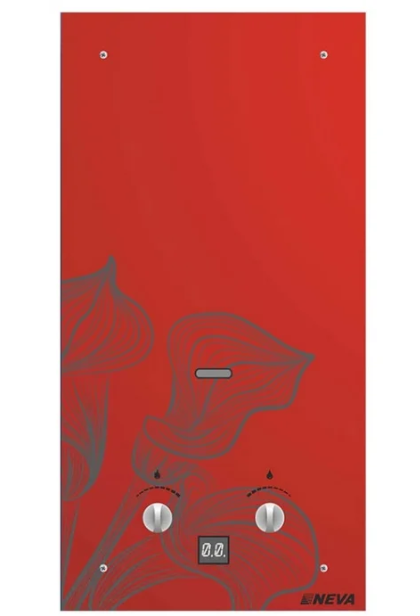 Проточный газовый водонагреватель NEVA 4510 Glass Красный цветок (29747)