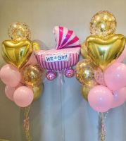 Гелиевые шары набор на выписку розовый с золотом