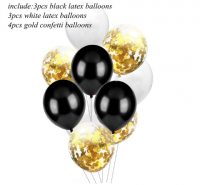 Цветные латексные шары воздушные шары с конфетти золото №1